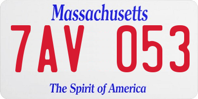 MA license plate 7AV053