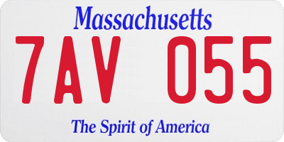 MA license plate 7AV055