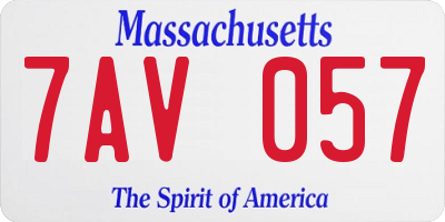 MA license plate 7AV057