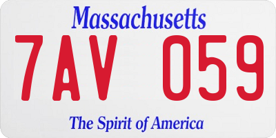 MA license plate 7AV059