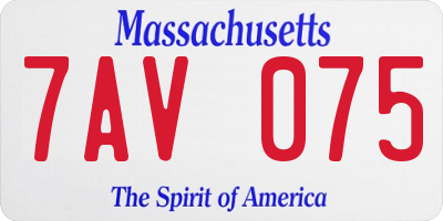 MA license plate 7AV075