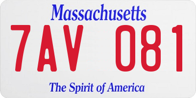 MA license plate 7AV081