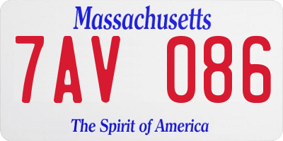 MA license plate 7AV086