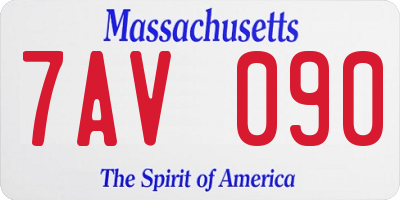 MA license plate 7AV090