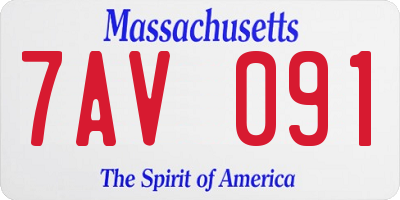 MA license plate 7AV091