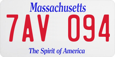 MA license plate 7AV094