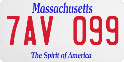 MA license plate 7AV099