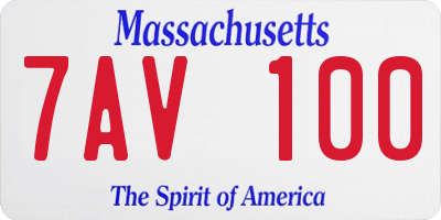 MA license plate 7AV100