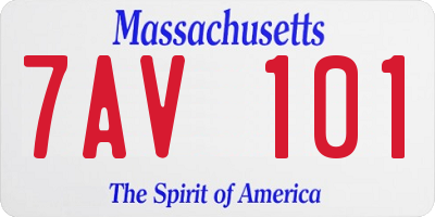 MA license plate 7AV101