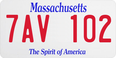 MA license plate 7AV102