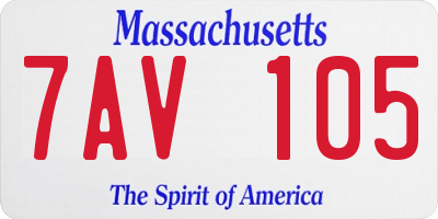 MA license plate 7AV105