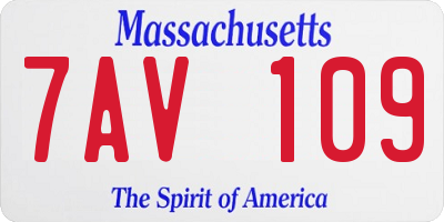 MA license plate 7AV109