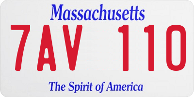 MA license plate 7AV110