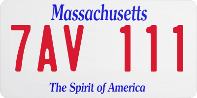 MA license plate 7AV111