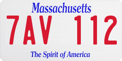 MA license plate 7AV112