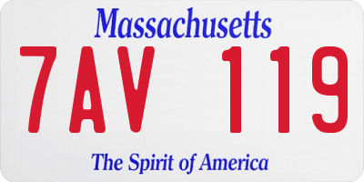 MA license plate 7AV119