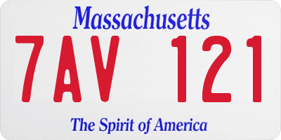 MA license plate 7AV121