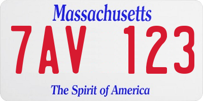 MA license plate 7AV123