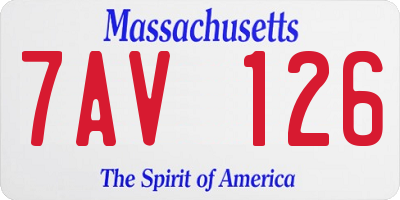 MA license plate 7AV126
