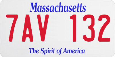MA license plate 7AV132