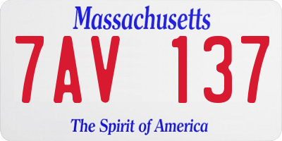 MA license plate 7AV137