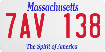 MA license plate 7AV138