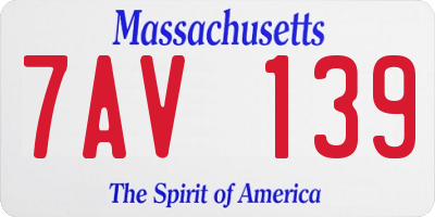 MA license plate 7AV139