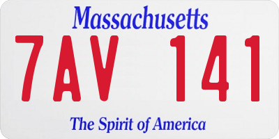 MA license plate 7AV141