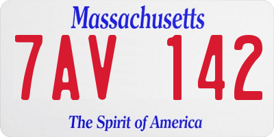 MA license plate 7AV142