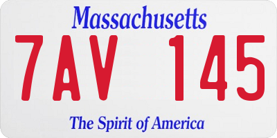 MA license plate 7AV145
