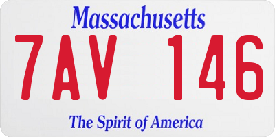 MA license plate 7AV146