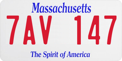 MA license plate 7AV147