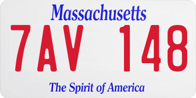 MA license plate 7AV148