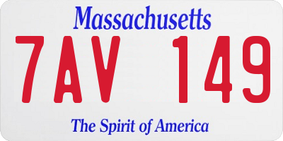MA license plate 7AV149