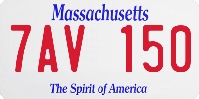 MA license plate 7AV150