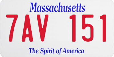 MA license plate 7AV151