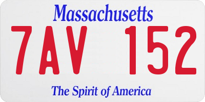 MA license plate 7AV152