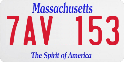 MA license plate 7AV153