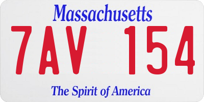 MA license plate 7AV154