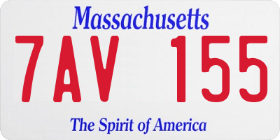 MA license plate 7AV155