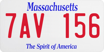 MA license plate 7AV156
