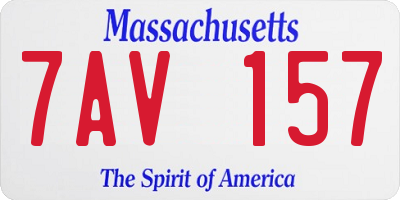 MA license plate 7AV157