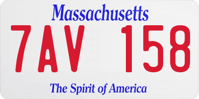 MA license plate 7AV158