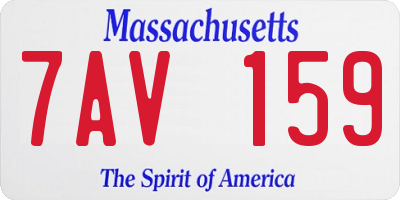 MA license plate 7AV159