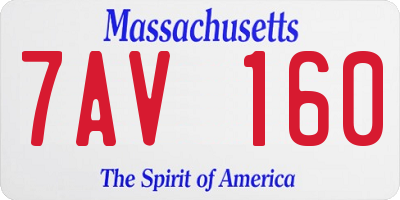 MA license plate 7AV160