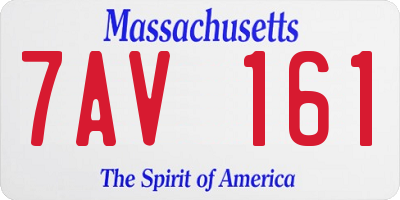 MA license plate 7AV161
