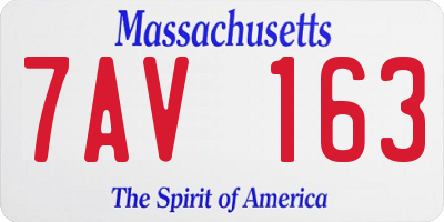 MA license plate 7AV163
