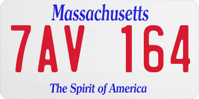 MA license plate 7AV164