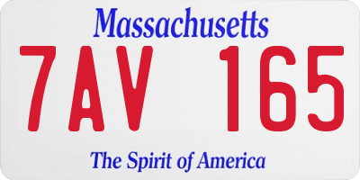 MA license plate 7AV165