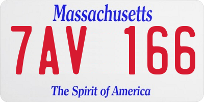 MA license plate 7AV166